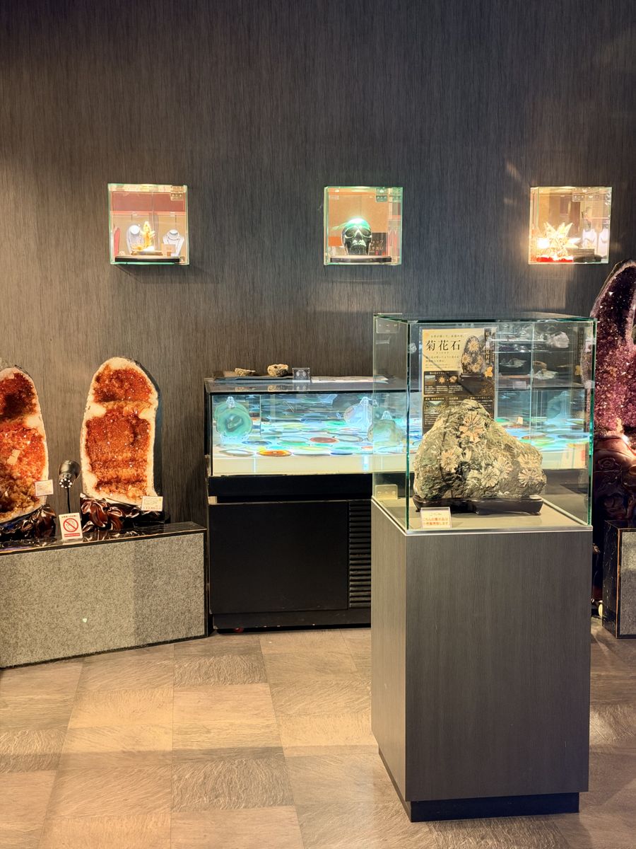 宝石採掘SAGASOの宝石の展示